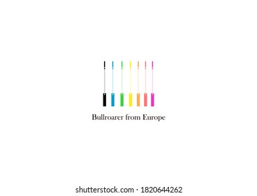 Bullroarer from Europe. world musical instruments vector.