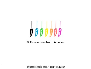 Bullroarer from North America. Musical Instrument vector