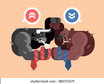 Bulls and bears fight