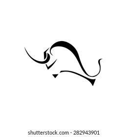 Bulls elements for design isolated on white background. Vector illustration. Sketch design for your farming