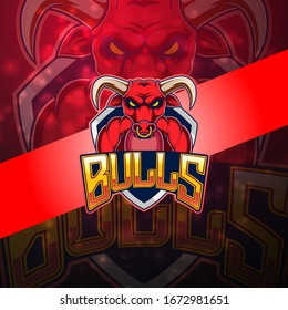 Bulls esport mascot logo design