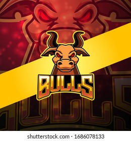 Bulls esport mascot logo design