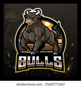 Bulls esport mascot logo design