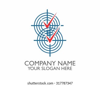 bulls eye checklist target scope vector image icon logo
