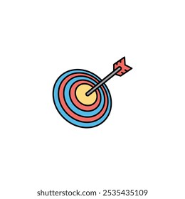 Bulls eye colored vector icon on white background. Stock vector EPS10