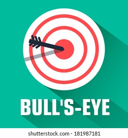 Bulls Eye Icon. Archery Flat Infographic 