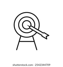 Bulls eye icon outline collection or set in black and white