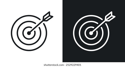 Bulls eye icon in Thin line black color. flat simple vector symbols illustration.