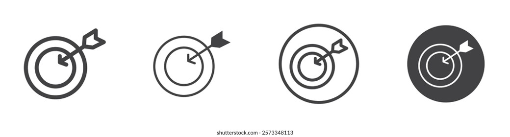 Bulls eye icon Thin line art isolated