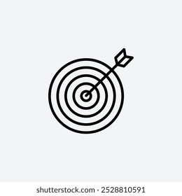 Bulls eye icon in tree different line stroke sizes.