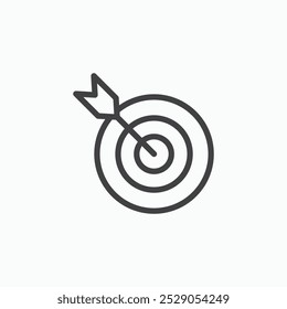 Bulls eye icons set. filled and line illustration