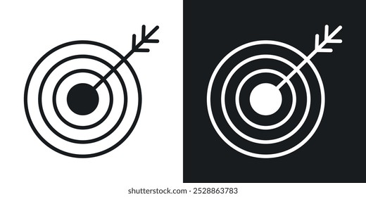 Bulls eye icons. solid style vector