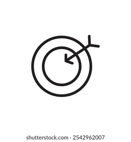 Icono de puntero de ojo de toro signo de Vector en blanco y negro