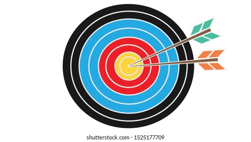 Bulls eye, target hitting arrows shows how your business is doing. 