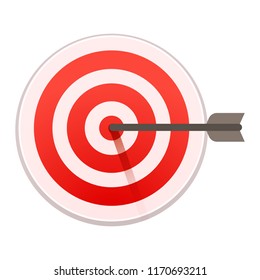 Bulls eye target icon. Cartoon of bulls eye target vector icon for web design isolated on white background