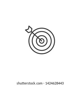 Bulls eye Vector Illustration, outline sign