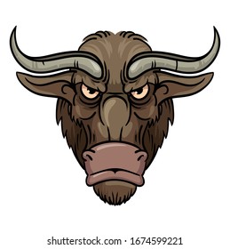 ilustración vectorial del emblema de la cabeza del toro