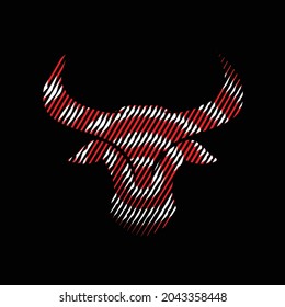 cabeza de toros con logotipo de estilo de grabado de toros