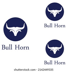 Bull's head horn logo. Using vector design concept.