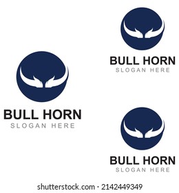 Bull's head horn logo. Using vector design concept.
