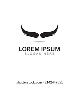 Bull's head horn logo. Using vector design concept.