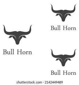 Bull's head horn logo. Using vector design concept.