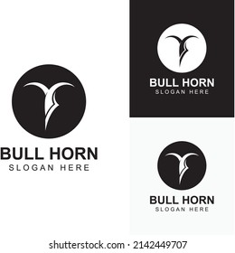 Bull's head horn logo. Using vector design concept.