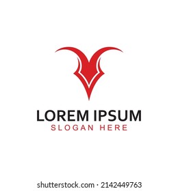Logo de la bocina del toro. Uso del concepto de diseño vectorial.