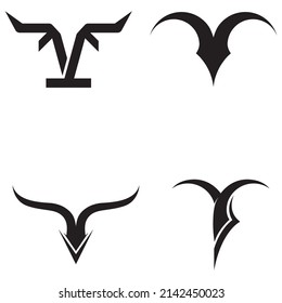Bull's head horn logo. Using vector design concept.