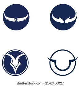 Bull's head horn logo. Using vector design concept.