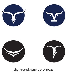 Bull's head horn logo. Using vector design concept.