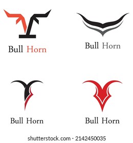 Bull's head horn logo. Using vector design concept.