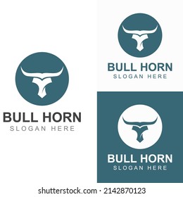 Bull's head horn logo. Using vector design concept.