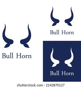 Bull's head horn logo. Using vector design concept.