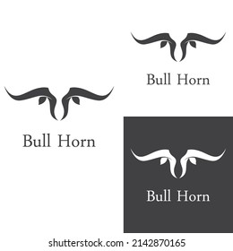 Bull's head horn logo. Using vector design concept.