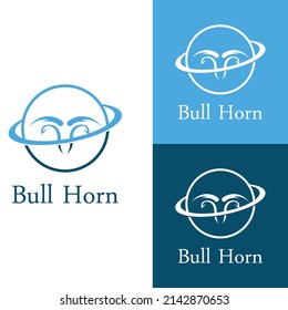 Bull's head horn logo. Using vector design concept.