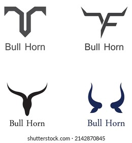 Bulls Kopfhornlogo. Verwendung eines Vektordesign-Konzepts.