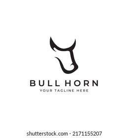 Bull's head horn logo. Using vector design concept.