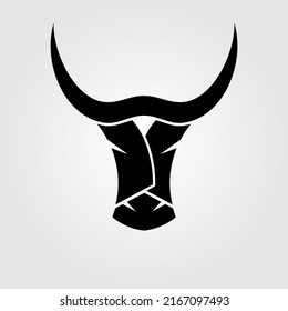 Bull's head icon isolated on white background. Vector illustration