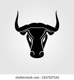 Bull's head icon isolated on white background. Vector illustration