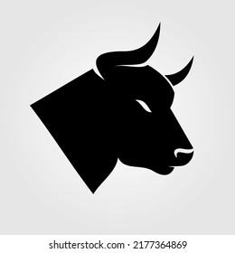 Bull's head icon isolated on white background. Vector illustration	