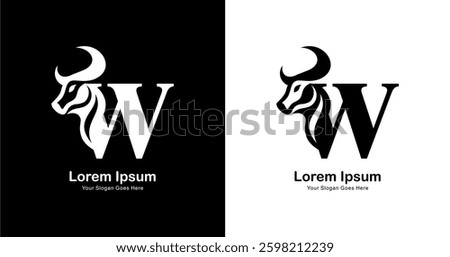 Bull's head logo design combined with the letter W