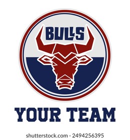 The bull's head logo design is simple, elegant and modern combined with the colors ruby ​​red and dark blue

