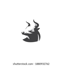 bulls head logo illustration design vector template