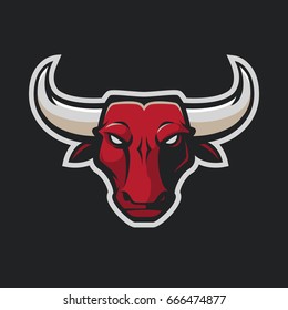 Bull's head logotype design. Eps10 vector illustration.