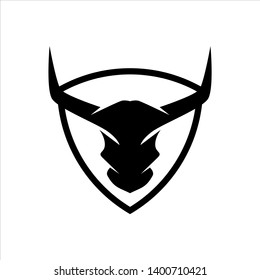 BULLS HEAD MASCOT LOGO FOR GAMING OR SPORT TEAM OR BUSINESS