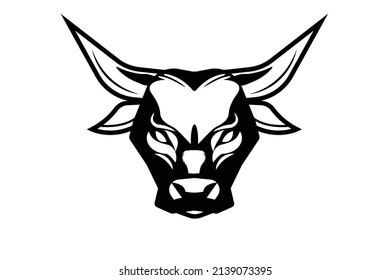 bull's head on a white background. Vector illustration