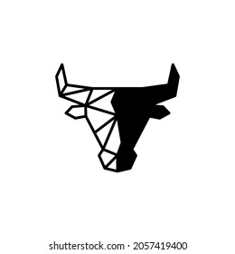 bull's head and polygon logo, icon and vector