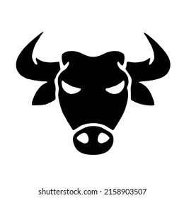 Bulls Head Silhouette Vector Icon Logo Stock Vector (Royalty Free ...