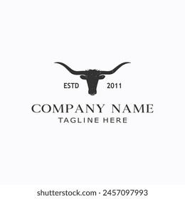 bull's head vintage logo. white background